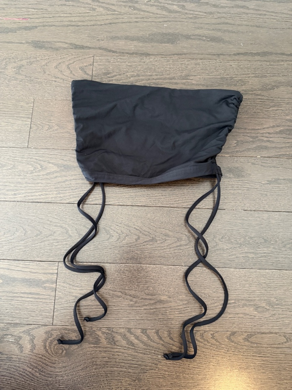 LSpace black side tie crop tube top small